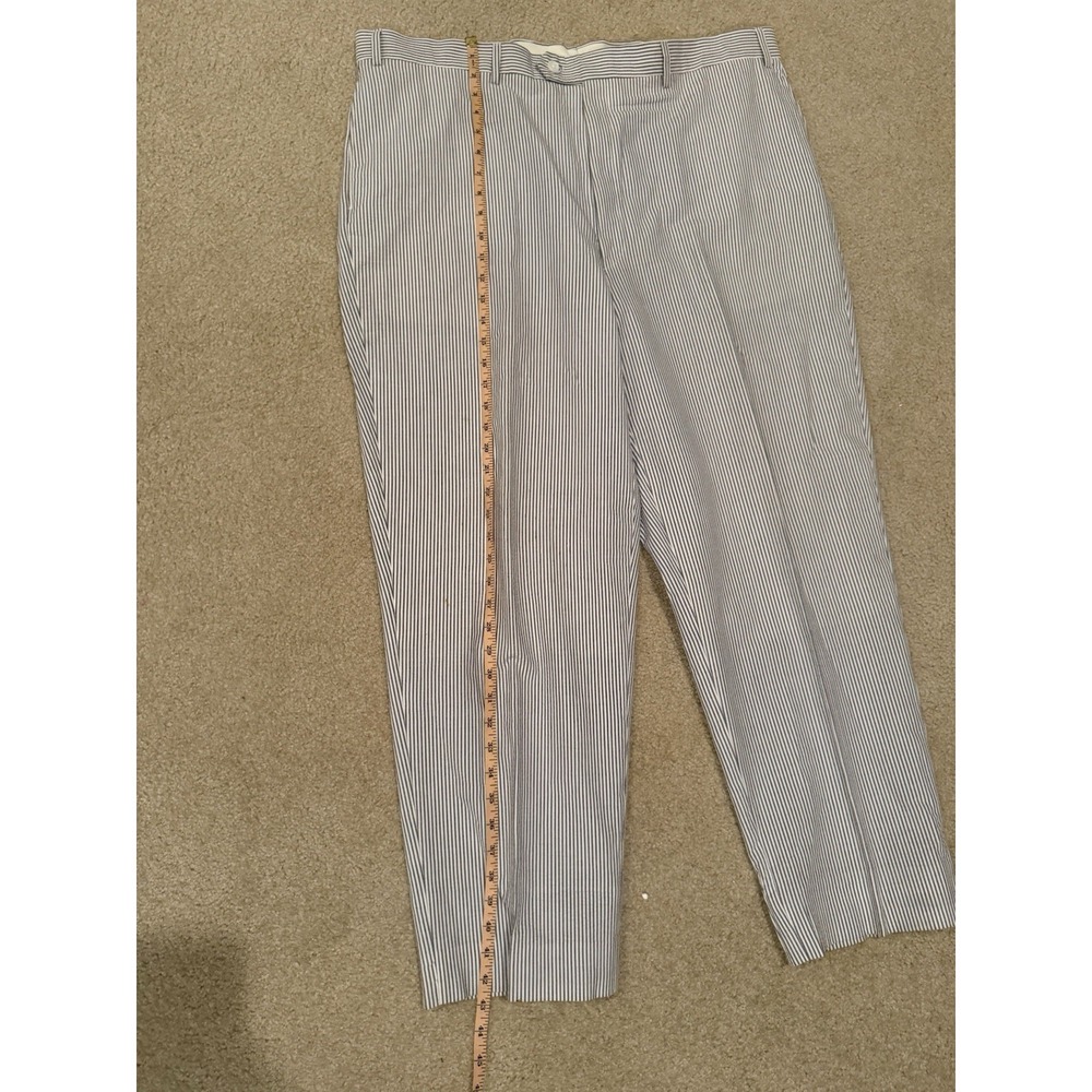 Jos A Bank Classic‎ Seersucker Blue White Pinstriped Cotton Suit 2 Pc Men's 46L - Picture 15 of 16